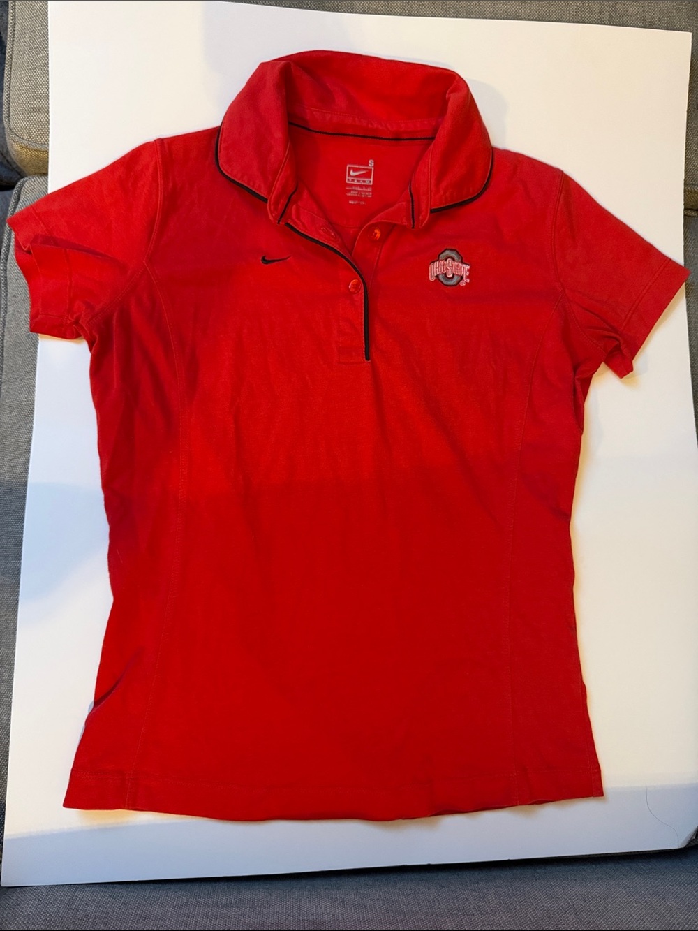 Nike Red Ohio State Short-Sleeve Polo Top